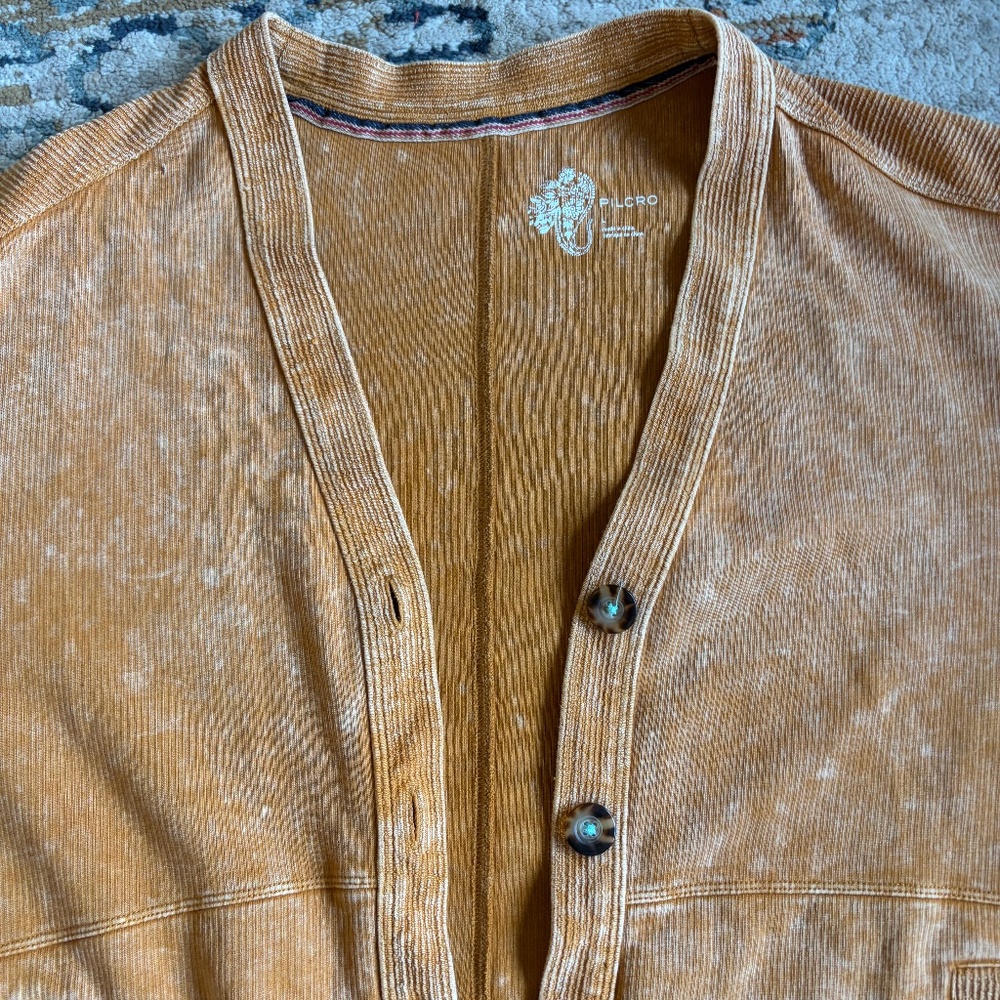 Pilcro Mottled-Wash Button Front Cardigan Sweatshirt – Oversized Size L